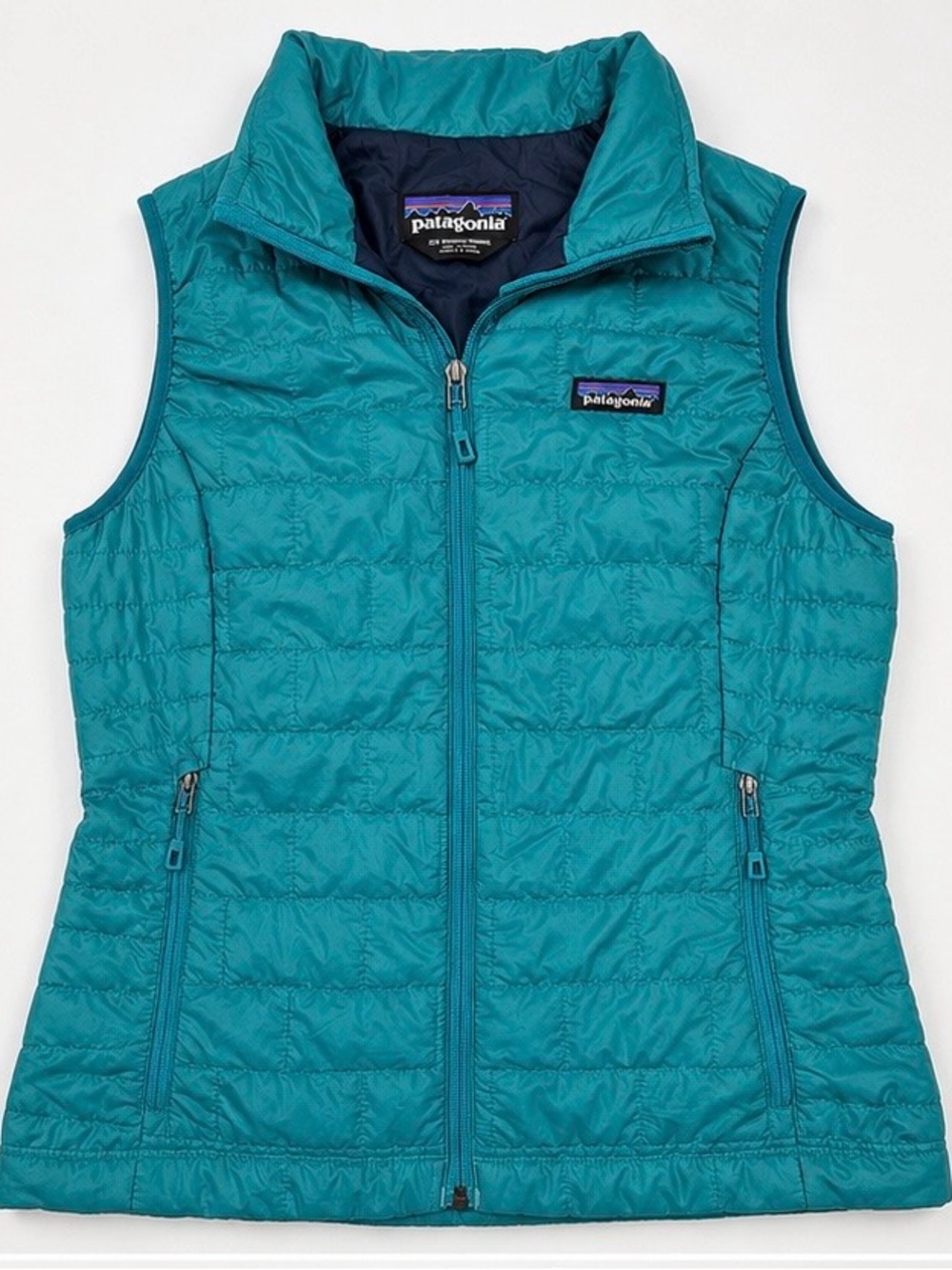 Patagonia Quilted Insulated Full Zip Pufferā Vest Teal Blue Gorpcore Womens M